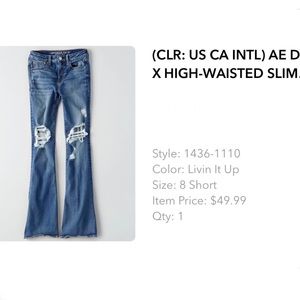 AE High waisted slim flares